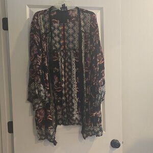Angie Black and Orange Patterned Cardigan